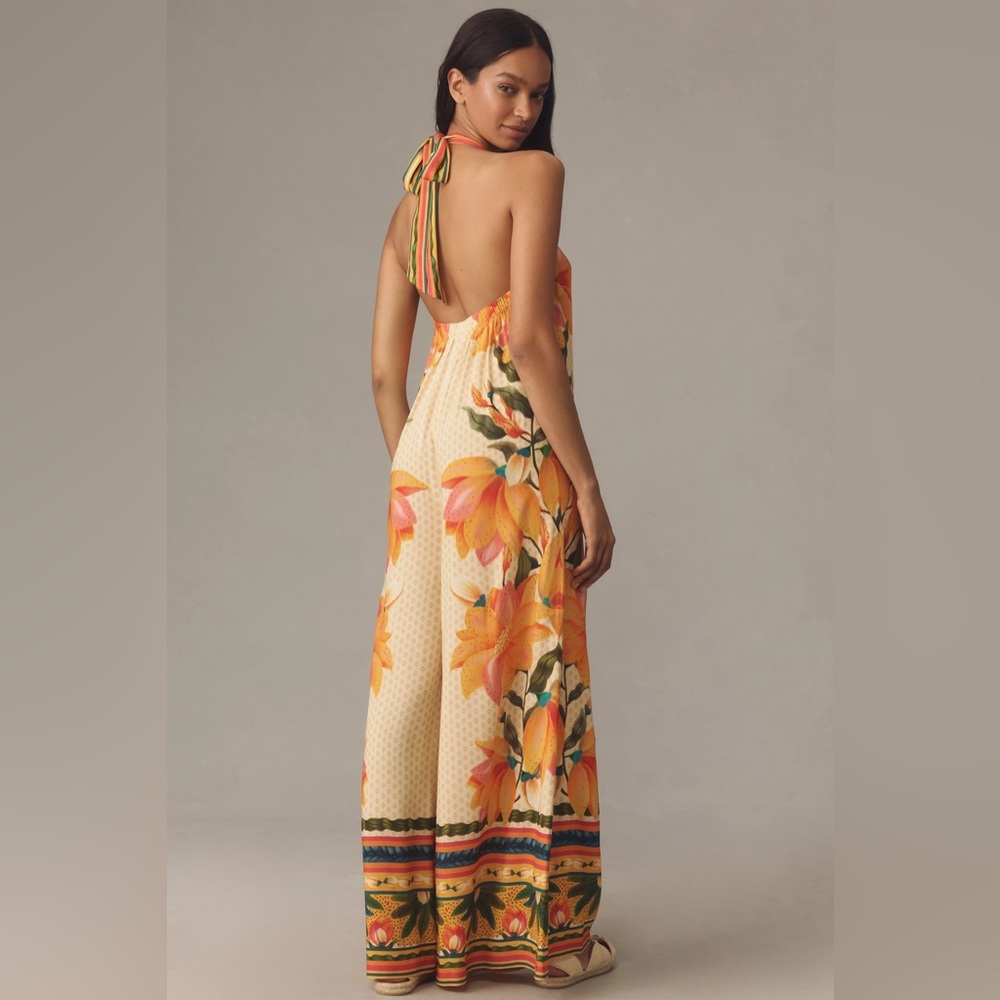 Farm Rio x Anthropologie Floral Halter Jumpsuit - Picture 2 of 7